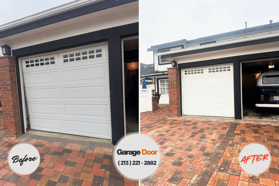 Before and after: garage door repair Eastport, NY